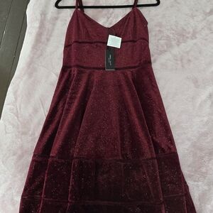 Romeo & Juliet Couture Burgundy Glitter Mini Dress